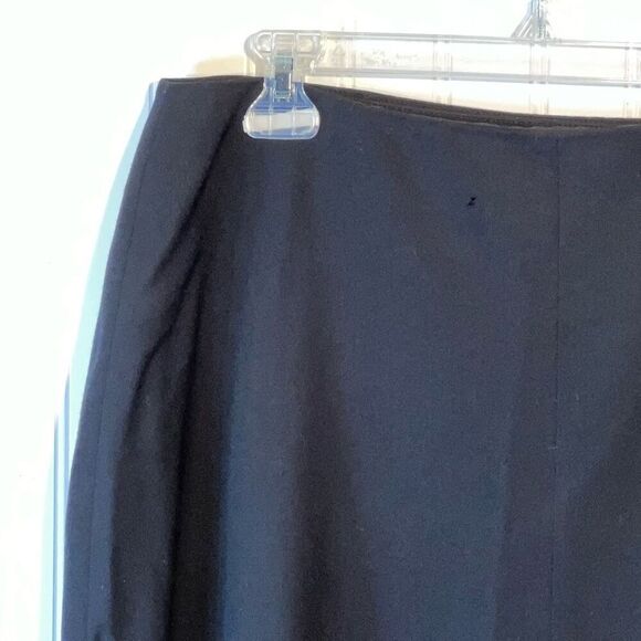 Jones New York 100% Wool Wrap Skirt Women’s 16 Black A-Line Office Mid Length - Picture 8 of 12